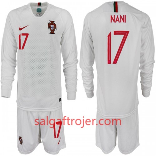 Portugal Fodboldtrøjer NANI 17 Børn Udebanesæt VM 2018 Langærmet Portugal Fodboldtrøjer NANI 17 Børn Udebanesæt VM 2018 Langærmet